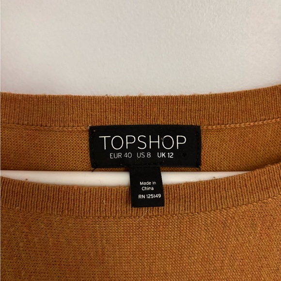 Topshop Lightweight dusky orange acrylic/wool blend sweater, Size US 8 - Picture 3 of 3